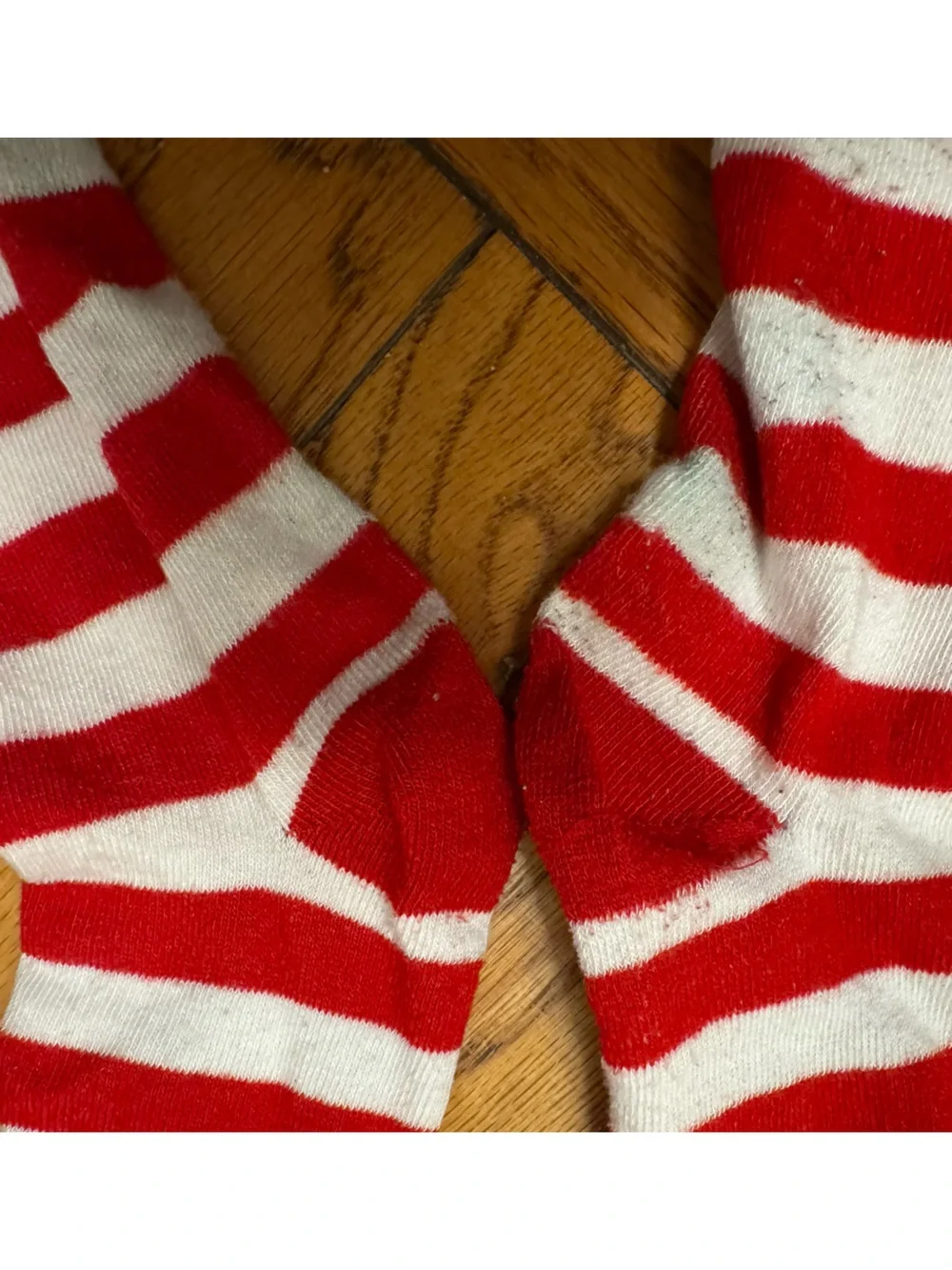 Disney’s Red & White Striped Holiday Socks with Olaf Motif